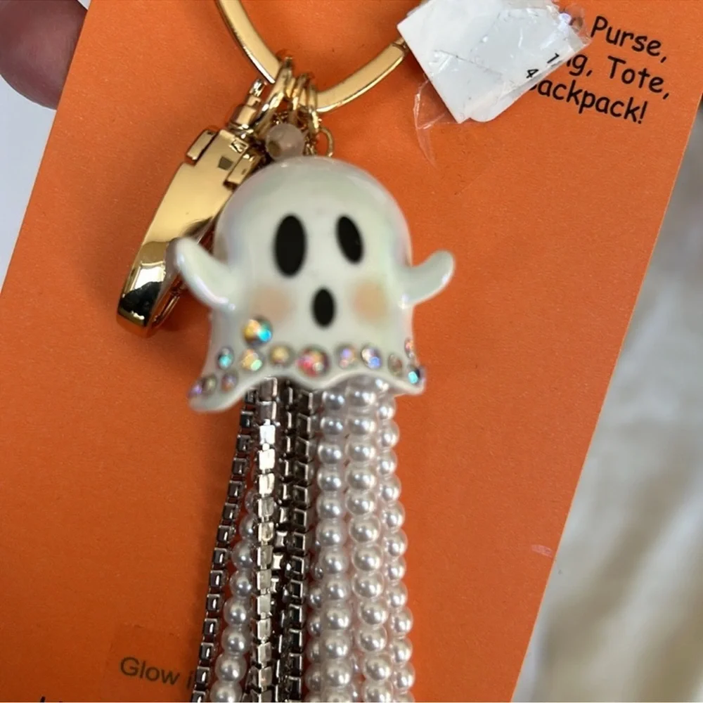 Betsey Johnson cute Halloween Ghost handbag charm key holder